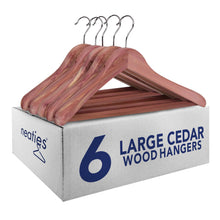 Load image into Gallery viewer, Neaties Red Cedar 2&quot; Large Coat Hangers Contoured with Flat Bar
